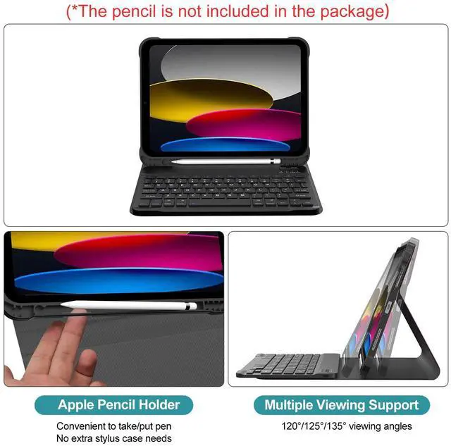 Alt view image 4 of 5 - for iPad 11th 10th Generation Case with Keyboard, Magnetic Wireless Detachable Keyboard, Auto Wake Sleep Folio Cover with Pencil Holder for iPad 11 inch A16 2025 10th Gen 10.9 inch 2022 Thin & Light