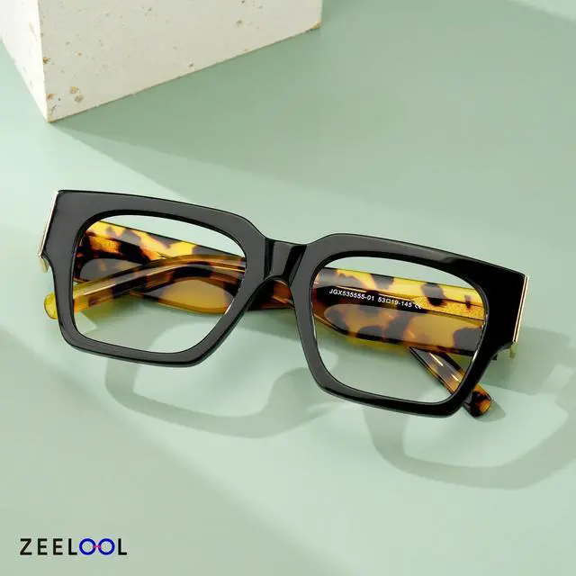 Alt view image 4 of 5 - Zeelool Retro Square Blue Light Blocking Glasses for Men Computer glasses Dedee ZJGX535555-01 Black