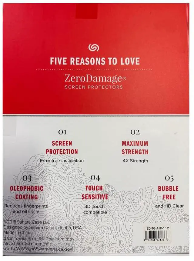 Alt view image 3 of 3 - SaharaCase - ZeroDamage Tempered Glass Screen Protector for Apple iPad 10.2" (7th, 8th, 9th Generation 2019-2021) - Anti Scratch/Fingerprint Full Coverage Bubble Free 9H Hardness - Clear