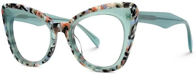 Alt view image 2 of 5 - Zeelool Women's Cat Eye Glasses Stylish Acetate Eyewear Blue Light Blocking Glasses Anti Eyestrain Glasses ZJGA359158-01 Green