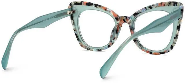Alt view image 5 of 5 - Zeelool Women's Cat Eye Glasses Stylish Acetate Eyewear Blue Light Blocking Glasses Anti Eyestrain Glasses ZJGA359158-01 Green
