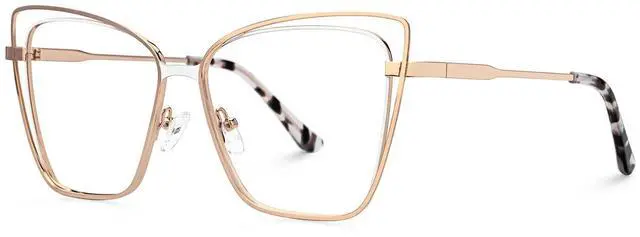 Alt view image 2 of 5 - Zeelool Butterfly Glasses Metal Eyewear for Women Blue Light Blocking Glasses Anti Eyestrain Glasses ZJGM139501-03 Gold