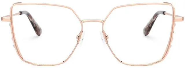 Main image of Zeelool Blue Light Blocking Glasses, Metal Glasses Frame for Women Eyewear with Clear Lenses Anti Eyestrain & UV from Computer/TV/Phone ZJGM468946-01B