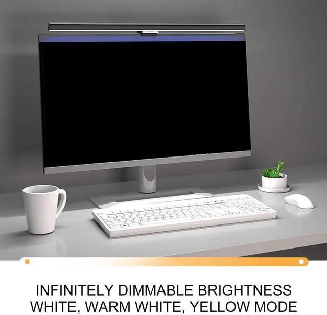 Alt view image 5 of 5 - Zunate LED Screen Light Bar with Touch Control, Dimmable Computer Monitor Lamp, 3 Switchable Modes for Eye Care, Ideal for Desk, Office, Home Gaming (White)