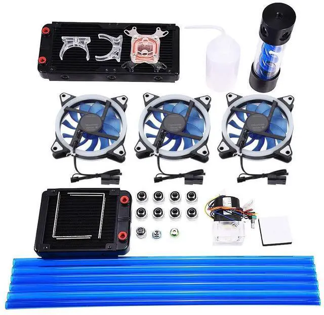 Main image of DIY Liquid CPU Cooler Kit 120/240mm Heat Sink CPU Water Block Pump Reservoir LED Fan Compputer Water Cooling Kit Liquid CPU Cooler Kit
