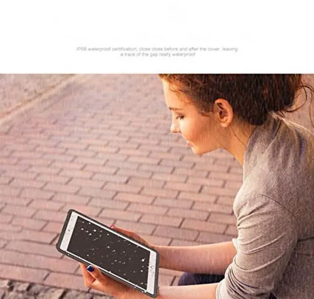 Alt view image 5 of 5 - AICase iPad Pro 9.7/iPad Air 2 2014 IP68 Waterproof, 360 Degree All Round Protective Ultra SlimDust/Snow Proof with Lanyard