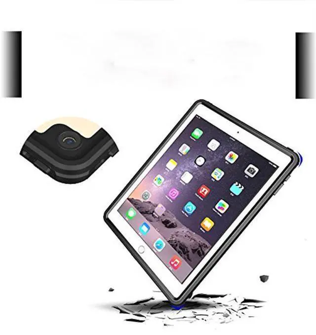 Alt view image 4 of 5 - AICase iPad Pro 9.7/iPad Air 2 2014 IP68 Waterproof, 360 Degree All Round Protective Ultra SlimDust/Snow Proof with Lanyard
