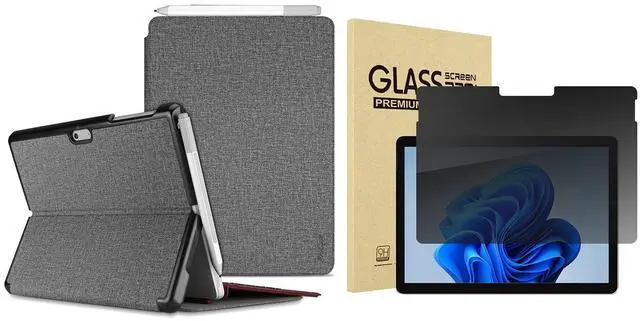 Main image of ProCase Protective Case Bundle with Tempered Glass Privacy Screen Protector for Surface Go 3 2021 / Surface Go 2 2020 / Surface Go 2018