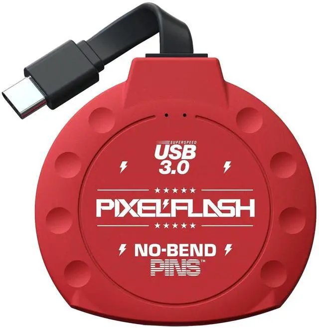 Main image of PixelFlash CF Card Reader USB C (Red) - Compact Flash Memory Card Reader with Cabled Type-C USB 3.1, 5GB/s File Transfer, No-Bend Pins Technology, Supports UDMA-7, Anti-Slip & Anti-Scratch Exterior