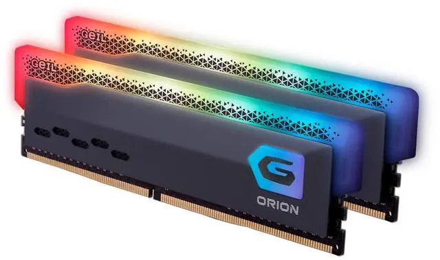 Main image of GeIL Orion RGB DDR4 RAM, 16GB (8GBx2) 3200MHz 1.35V XMP2.0, Intel/AMD Compatible, Long DIMM High Speed Desktop Memory, Hardcore Immersive Gaming/Multimedia Content Creation/Quality Live Streaming