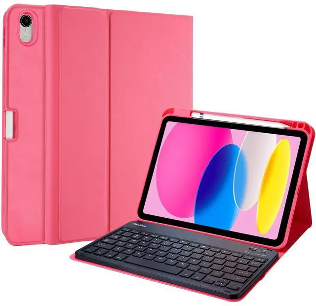 Main image of ProCase for iPad 11th (A16) 11-inch 2025 / 10th Generation Case with Keyboard 10.9 inch 2022, PU Leather Case with Magnetically Detachable Wireless Keyboard -Pink