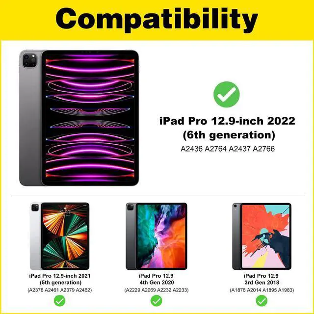 Alt view image 2 of 5 - ProCase iPad Pro 12.9 Inch Privacy Screen Protector Bundle with 2+2 Pack Screen Protector for iPad Pro 12.9 inch 6th 5th 4th Generation 2022 2021 2020 with Camera Lens Protector