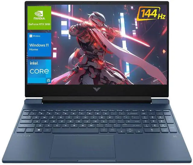 Main image of HP Victus 15.6 i5 Gaming Laptop, 15.6" FHD 1920*1080 144Hz, Intel Core i5-12450H, NVIDIA GeForce RTX 3050, 32GB RAM, 1TB SSD, Backlit KB, Touchpad, SD Card Reader, Webcam, HDMI, Wi-Fi 6, W11 H, Blue