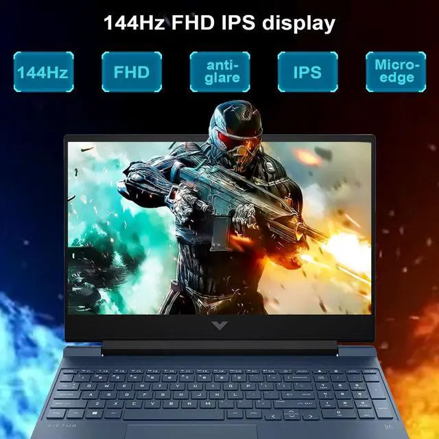 Alt view image 3 of 5 - HP Victus 15.6 i5 Gaming Laptop, 15.6" FHD 1920*1080 144Hz, Intel Core i5-12450H, NVIDIA GeForce RTX 3050, 32GB RAM, 1TB SSD, Backlit KB, Touchpad, SD Card Reader, Webcam, HDMI, Wi-Fi 6, W11 H, Blue
