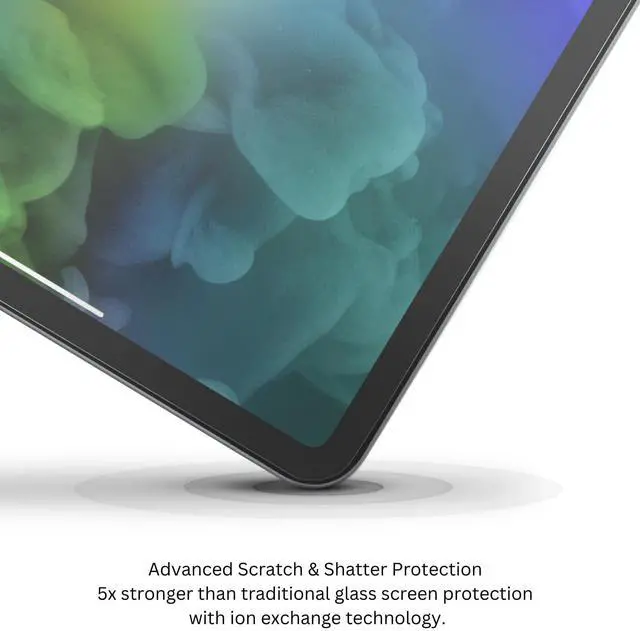 Alt view image 3 of 5 - ZAGG InvisibleShield Glass Elite Screen Protector for iPad Pro 12.9 Inch (6th, 5th, 4th, 3rd Generation), 5X Stronger Scratch Protection, Anti-Fingerprint, Smooth Feel, Easy to Install - Clear