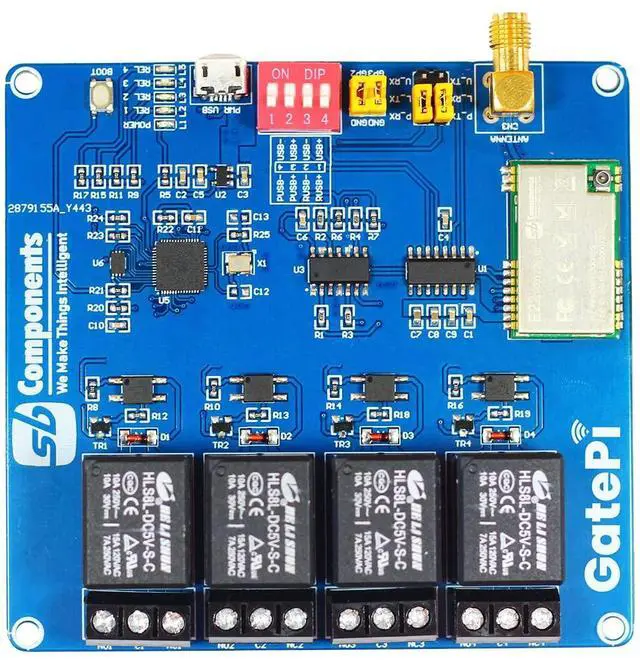 Alt view image 3 of 5 - GatePi 4 Channel - LoRa Based Relay Board 4 Channel Relay with LoRa Module Based on Raspberry Pi 2040 Smart Data Transmission LoRa Module, Transmission up to 5 KM (915MHz)
