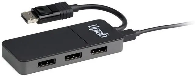 Alt view image 2 of 5 - 3-Port DisplayPort 1.4 MST Hub, Triple Monitor Splitter 4K HDR Adapter, DP to 3X DisplayPort Multi-Monitor Adapter for Windows PC and Laptops