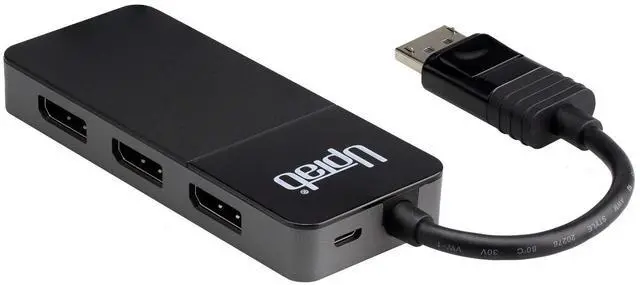 Alt view image 3 of 5 - 3-Port DisplayPort 1.4 MST Hub, Triple Monitor Splitter 4K HDR Adapter, DP to 3X DisplayPort Multi-Monitor Adapter for Windows PC and Laptops