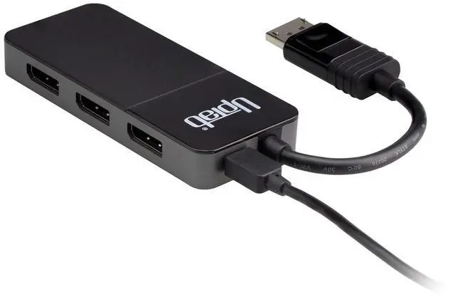 Alt view image 4 of 5 - 3-Port DisplayPort 1.4 MST Hub, Triple Monitor Splitter 4K HDR Adapter, DP to 3X DisplayPort Multi-Monitor Adapter for Windows PC and Laptops