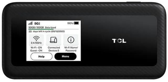 Main image of TCL Linkzone 5G UW (MW513U) | Verizon and GSM Unlocked | 5G MiFi Hotspot Router | Black