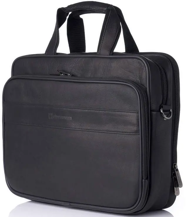 Alt view image 3 of 5 - Alpine Swiss Messenger Bag Colombian Leather 15.6 Laptop Briefcase Portfolio