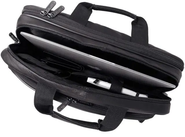 Alt view image 4 of 5 - Alpine Swiss Messenger Bag Colombian Leather 15.6 Laptop Briefcase Portfolio