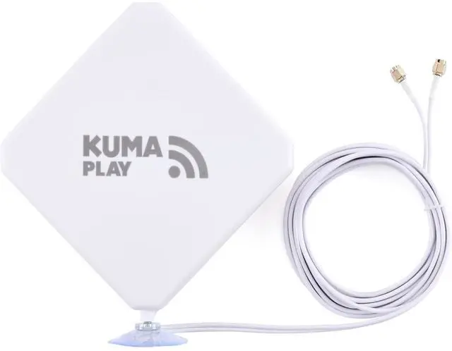 Main image of KUMA Play 5G Antenna External for CPE Router Modem Gateway Mobile Cell Hotspot - 2x2 High Gain MiMo Cellular LTE 4G Antenna Indoor for Home Office Cafe - T-Mobile AT&T Verizon & More - SMA Connectors