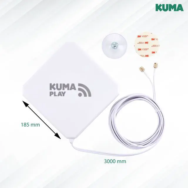 Alt view image 2 of 5 - KUMA Play 5G Antenna External for CPE Router Modem Gateway Mobile Cell Hotspot - 2x2 High Gain MiMo Cellular LTE 4G Antenna Indoor for Home Office Cafe - T-Mobile AT&T Verizon & More - SMA Connectors