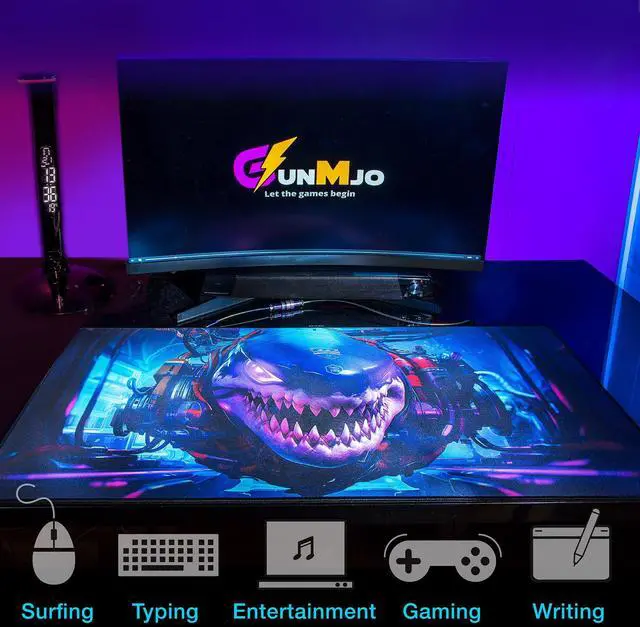 Alt view image 3 of 5 - GUNMJO Shark PBT Dye-Sublimation Keycaps+Acrylic Wrist Rest+Gaming Mousepad Bundle