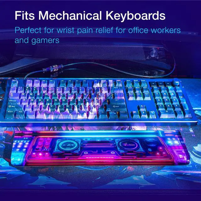 Alt view image 4 of 5 - GUNMJO Shark PBT Dye-Sublimation Keycaps+Acrylic Wrist Rest+Gaming Mousepad Bundle