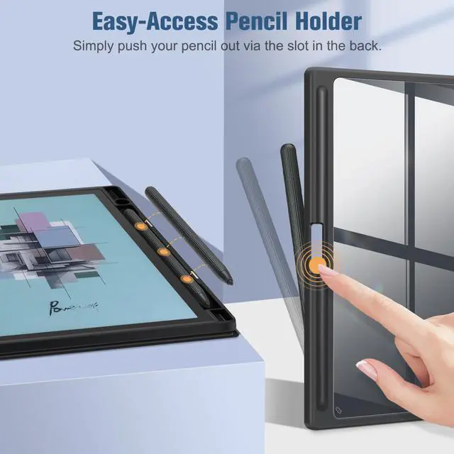 Alt view image 4 of 5 - Fintie Case for 10.3" BOOX Note Air3 C/Note Air 3 B/W E Ink Tablet ePaper 2023 - Black Lightweight Book Folio Lightweight Case + Trifold Composition Hybrid Slim Cover with Clear Transparent Back Shell