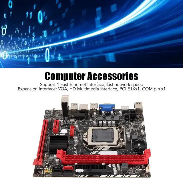 Alt view image 4 of 5 - Acogedor LGA 1155 Motherboard, DDR3 Computer Motherboard Support for Core i7 i5 i3, withDual Channels DDR3 RAM, 100M Network Interface, Gaming Motherboard