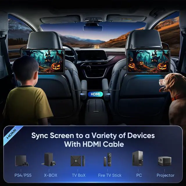 Alt view image 2 of 5 - 15.6" Android Headrest Monitor Tablet Touchscreen Portable Car TV,Support Playback 4K Video Mirroring Sync Screen Phone Wireless Control Bluetooth/HDMI/WiFi/SD/USB Video Player (15.6" 2G+32G (1*PC))