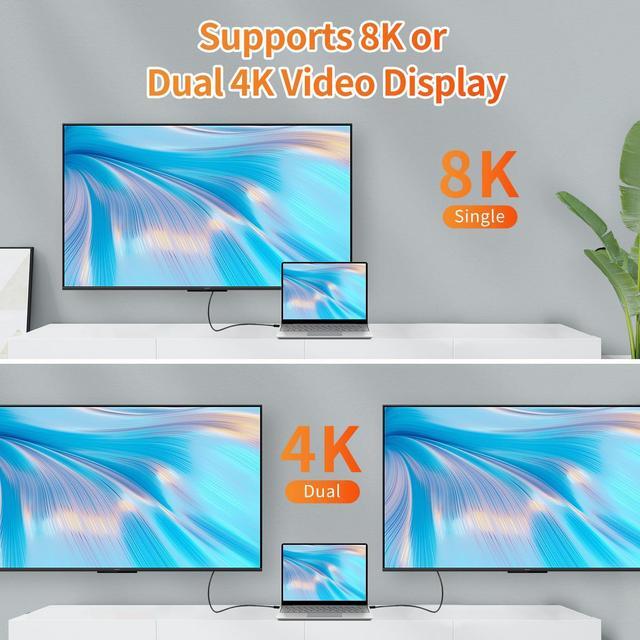 Alt view image 5 of 5 - APEXSUN [2 Pack Elbow M/M Coaxial 4.0FT USB C CableUSB C to USB C Cable Support Thunderbolt 4/3,USB4,240W Charging,8K Display,40Gbps Data Transfer for SSD, EGPU,Docking,MacBook,Pad, Phone