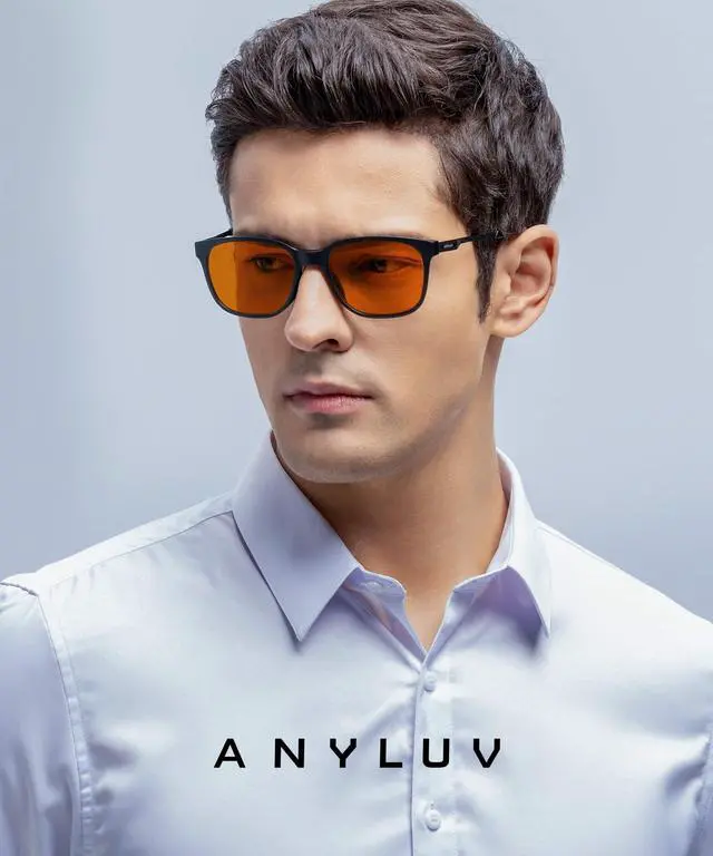 Alt view image 2 of 5 - ANYLUV Blue Light Glasses for Men, Computer Gaming Glasses men, Stylish Anti Eyestrain Blue Light Blocking Glasses Men