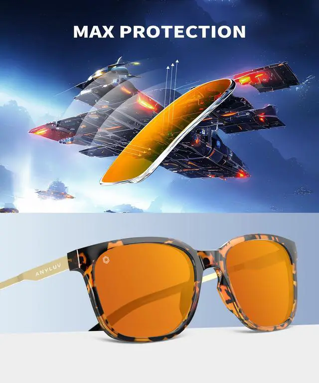 Alt view image 4 of 5 - ANYLUV Blue Light Glasses for Men, Computer Gaming Glasses men, Stylish Anti Eyestrain Blue Light Blocking Glasses Men