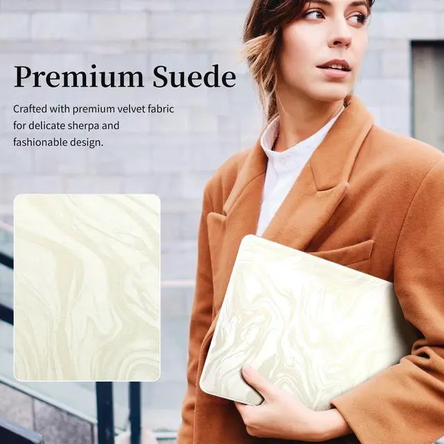 Alt view image 2 of 5 - BaayCerrie Velvet White Ripple Design for MacBook Pro 13 inch Case A2338 A2289 A2251 A2159 A1989 A1708 A1706 (2024-2016)