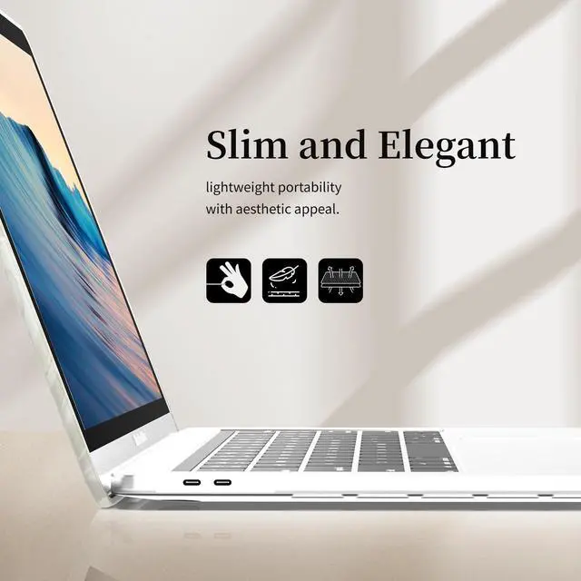 Alt view image 4 of 5 - BaayCerrie Velvet White Ripple Design for MacBook Pro 13 inch Case A2338 A2289 A2251 A2159 A1989 A1708 A1706 (2024-2016)