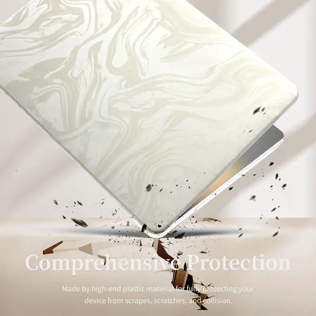 Alt view image 3 of 5 - BaayCerrie Velvet White Ripple Design for MacBook Pro 13 inch Case A2338 A2289 A2251 A2159 A1989 A1708 A1706 (2024-2016)