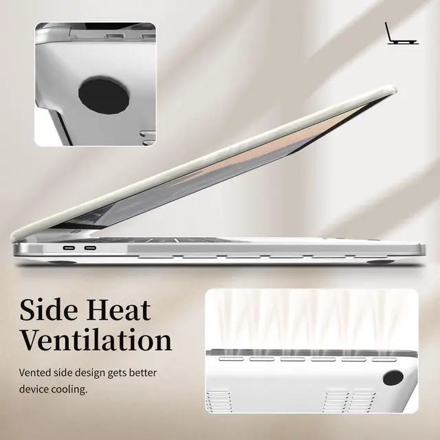 Alt view image 5 of 5 - BaayCerrie Velvet White Ripple Design for MacBook Pro 13 inch Case A2338 A2289 A2251 A2159 A1989 A1708 A1706 (2024-2016)