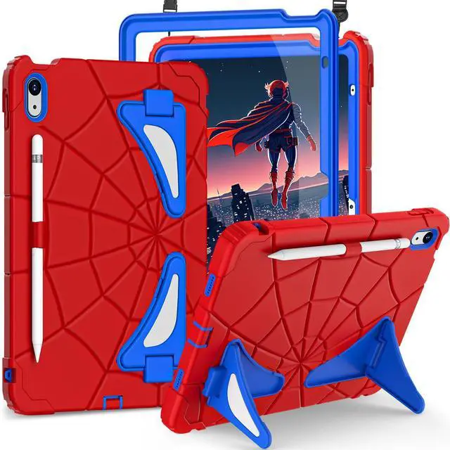 Main image of Auizotl Case for iPad (A16) 11th/10th Generation 2025/2022,Kids Friendly iPad Case 10th Generation with Screen Protector Shoulder Strap Pencil Holder,Heavy Duty Shockproof for 10th Cover,Red Blue