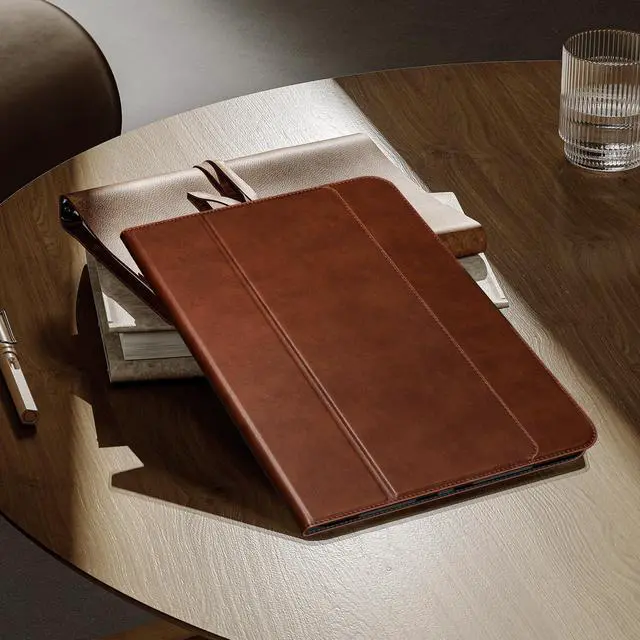 Alt view image 2 of 5 - auaua Case for iPad Air 11 Inch M3/M2 (2025/2024), iPad Air 5th/4th Generation (2022/2020), with Pencil Holder and Pocket, Typing Angle Muti-Stand Magnetic Closure Auto Sleep/Wake (Brown)