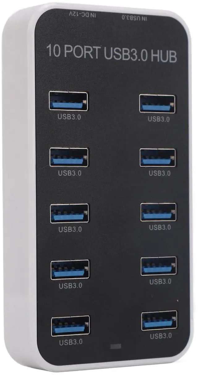 Main image of Powered USB 3.0 Hub, 10 Ports USB Data Hub Splitter, 5Gbps Data Transfer USB Docking Station for Laptop, PC, Computer, Compatible with 2003, XP, 7, 8, 10, 11
