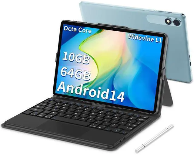 Main image of COLORROOM Android Tablet, 10 inch Android 14 Tablets with Keyboard, Octa-Core Processor, 10GB RAM+64GB ROM 1TB Expand, 8000mAh Battery, 1280x800 HD Display, Dual Camera, WiFi5, BT5.0, GPS (Blue)