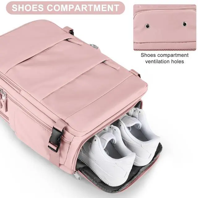 Alt view image 5 of 5 - coofay Personal Item Travel Backpack for Women Airline Approved Carry on Backpack Flight Approved Waterproof Sports Luggage Backpack Casual Daypack Small Hiking Backpack Pink Backpack