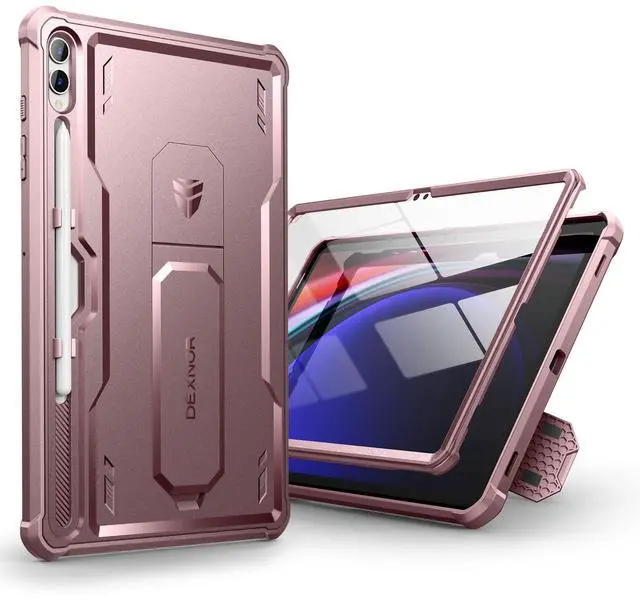 Main image of Dexnor Case for Samsung Galaxy Tab S10 Plus (2024) / Galaxy Tab S9 Plus (2023) 12.4 Inch, [Built in Screen Protector & Kickstand] with Pen Holder Heavy Duty Shockproof Protective Cover - Pink