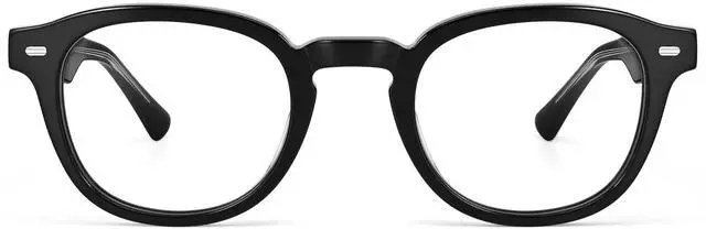 Alt view image 2 of 5 - Dollger Blue Light Blocking Glasses For Woman Men Thick Frame Round Non-Prescription, pertain Computer GamingTVWork Black