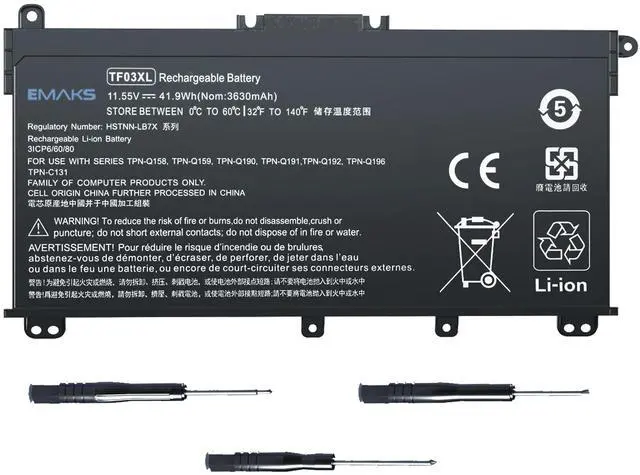 Main image of TF03XL Battery TF03041XL for HP Pavilion 15-CC 15-CD 14-BK Series:15-cc154cl 15-cc060wm 15-cc152od 15-cc055od 15-cd040wm;17-AR007CA 17-AR050WM 920046-121 421 541 920070-855 HSTNN-IB7Y LB7J LB7X UB7J