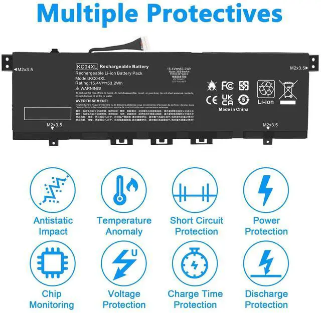 Alt view image 5 of 5 - KC04XL Laptop Battery for HP Envy X360 13-AG 13z-AG 13m-AG 13-AR 13-AH 13-AQ 13M-AQ 13T-AQ L08496-855 L08544-1C1 L08544-2B1 HSTNN-DB8P HSTNN-IB8K L08496-855 L08544-1C1 L08544-2B1 TPN-W133 TPN-W136