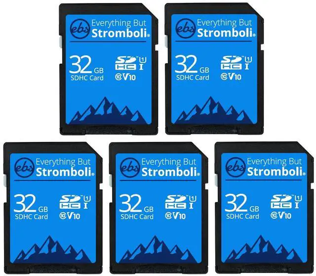 Main image of Everything But Stromboli 32GB SD Card (5 Pack) Speed Class 10 UHS-1 32G SDHC Memory Cards for Compatible Camera, Computer, Trail Cam, Video Camcorder